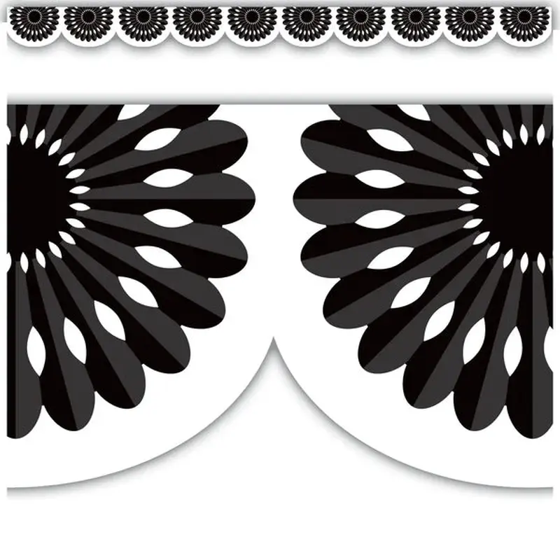 Teacher Created Resources Black and White Fiesta Die-Cut Border Trim (TCR 6107)
