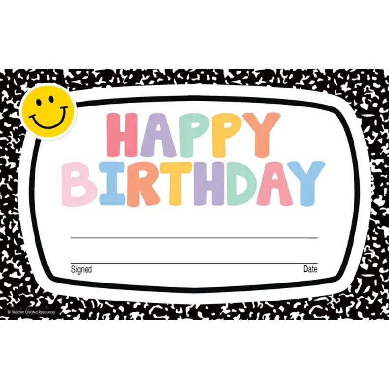 Teacher Created Resources Cool for School Happy Birthday Awards (TCR 9321)