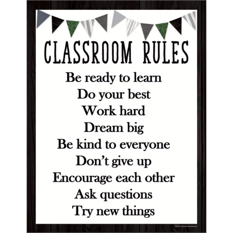 Teacher Created Resources Modern Farmhouse Classroom Rules Chart (TCR7999)