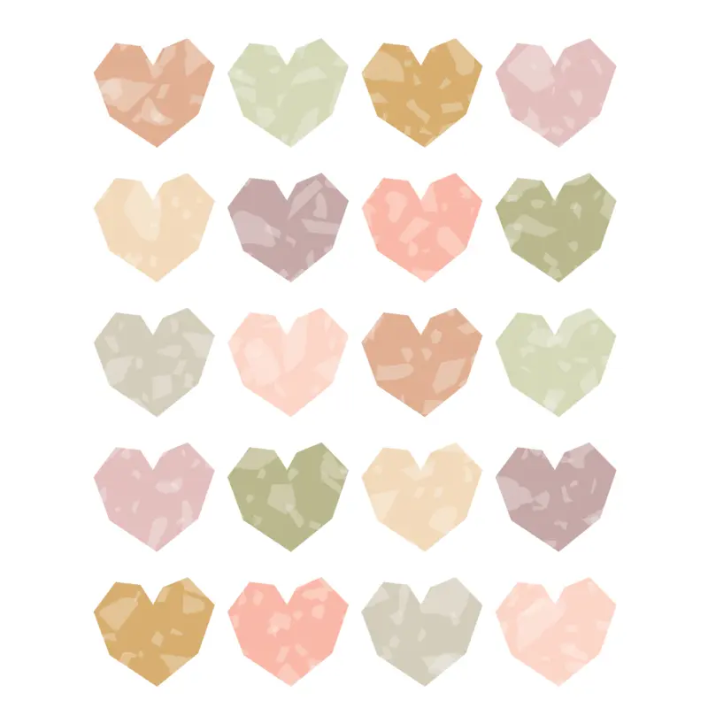 Teacher Created Resources Terrazzo Tones Hearts Stickers (TCR 7228)