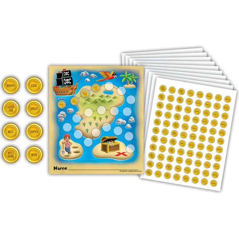 Teacher Created Resources Treasure Hunt Reward Trackers with Stickers (TCR 6865)