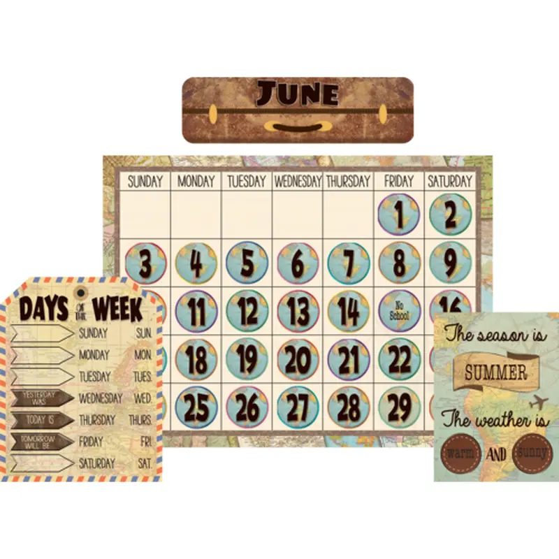 Teacher Created Travel the Map Calendar Bulletin Board (TCR 8567)