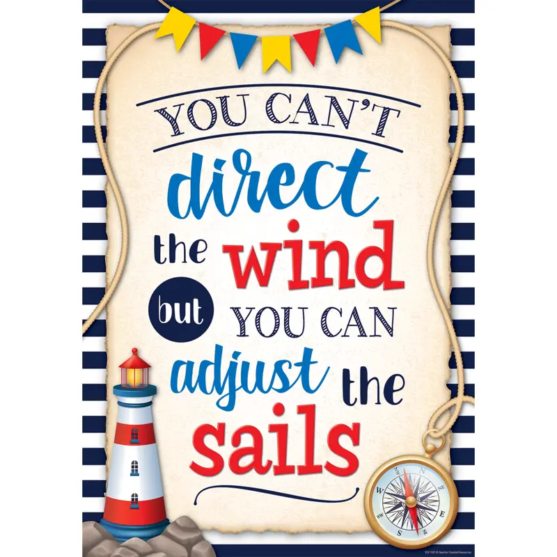 Teacher Created You Can't Direct the Wind but You Can Adjust the Sails Positive Poster 13" x 19" (TCR 7421)