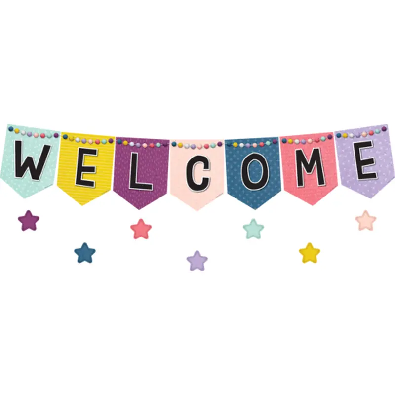 Teacher Created Resources Oh Happy Day Pennants Welcome Bulletin Board (TCR 9022)