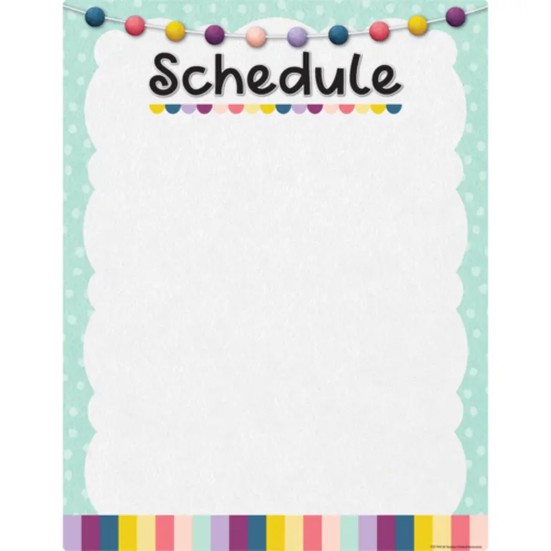 Teacher Created Resources Oh Happy Day Schedule Write On/Wipe Off Chart (TCR7491)