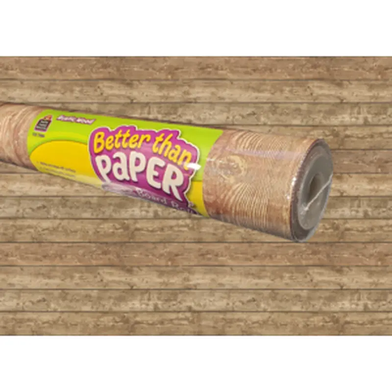 Teacher Created Rustic Wood Better Than Paper Bulletin Board Roll, 4' x 12' (TCR 77884)