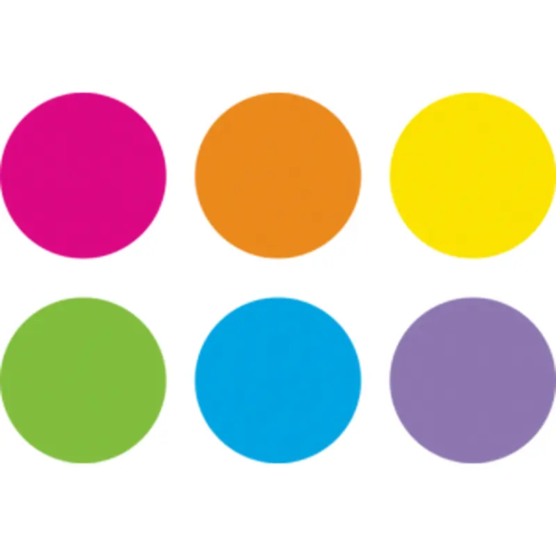 Teacher Created Spot On Dry-Erase Desktop Writing Spots Bright Circles - 10-1/2" (TCR 77539)