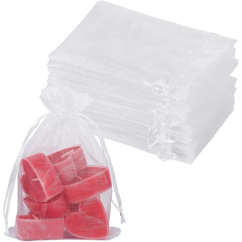 6 PACK 4x6 SATIN WHITE FAVOR POUCHES