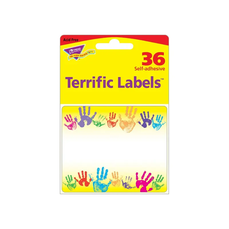 Trend Rainbow Handprints Terrific Labels (T 68005)