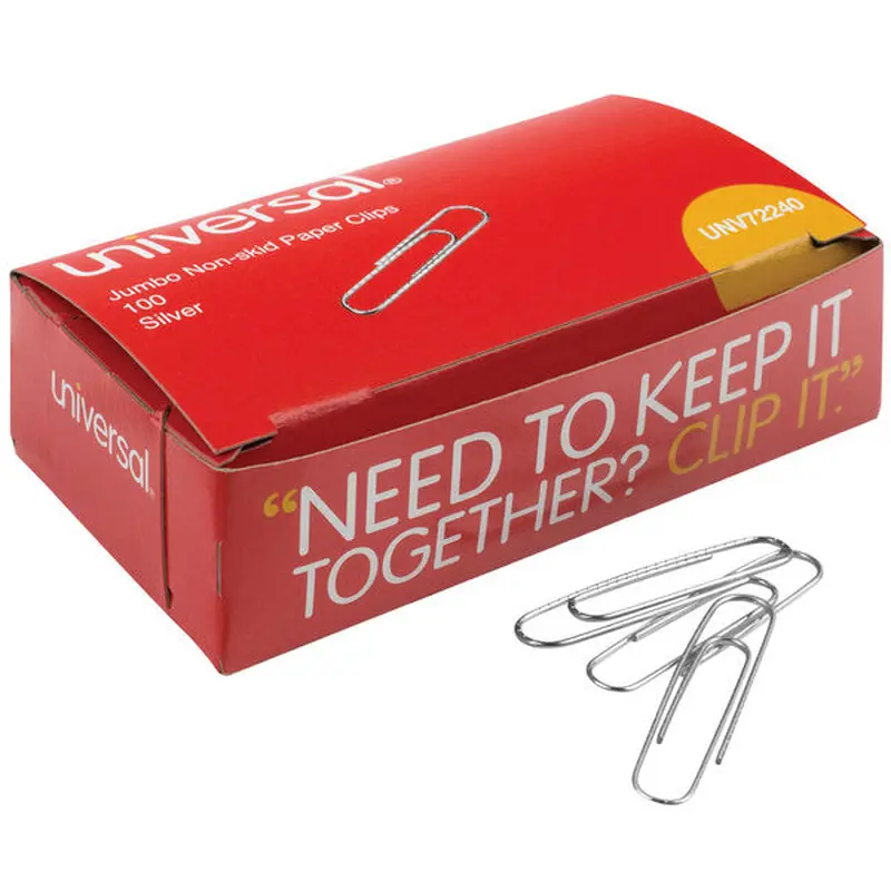 UNIVERSAL JUMBO PAPER CLIPS SILVER