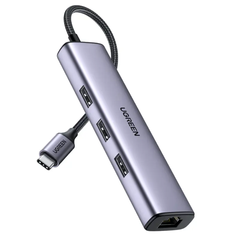 UGREEN USB-C TO 3x USB 3.0 HUB   RJ45 (1000M) ETHERNET ADAPTER