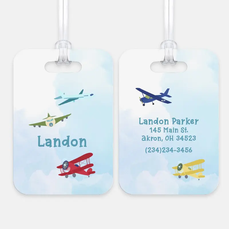 Airplane Luggage Bag Tag Personalized CustomAluminum Tag