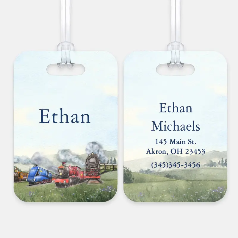Train Luggage Bag Tag Personalized CustomAluminum Tag