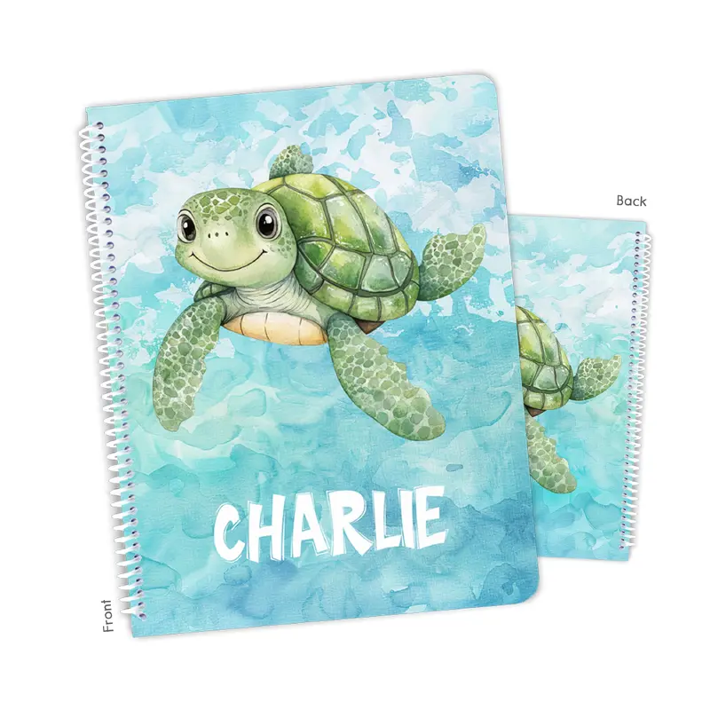 Turtle Personalized Custom Notebook or Sketchbook  School Office SuppliesNotebook (wide ruled, lined pages)