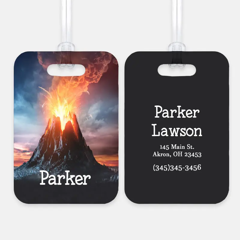 Volcano Luggage Bag Tag Personalized CustomAluminum Tag