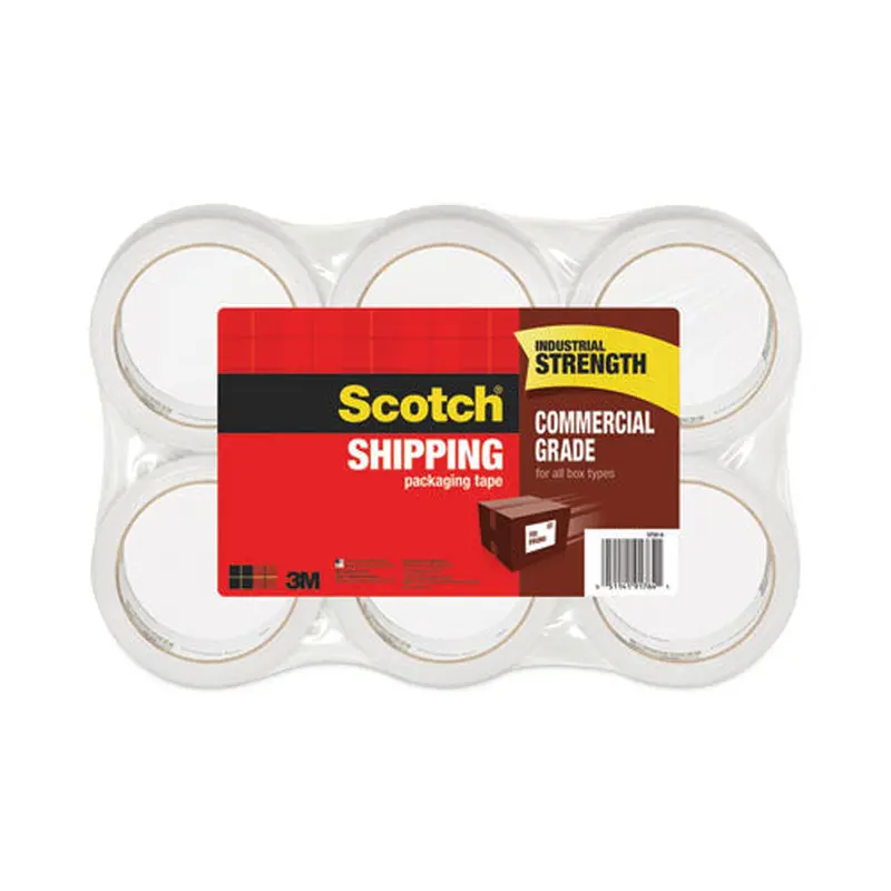 3750 Commercial Grade Packaging Tape, 3" Core, 1.88" X 54.6 Yds, Clear, 6/pack