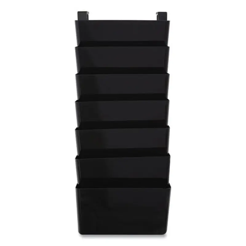 Unbreakable Plastic Wall File, 7 Sections, Letter Size, 13" X 3.81" X 30.78", Black