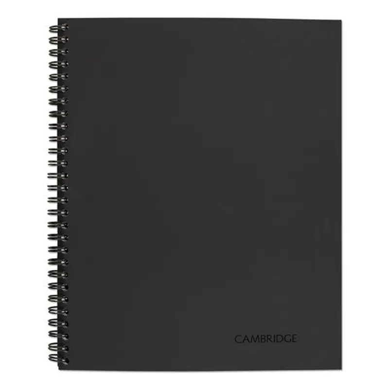 Wirebound Business Notebook, 1-subject, Wide/legal Rule, Black Linen Cover, (80) 11 X 8.5 Sheets