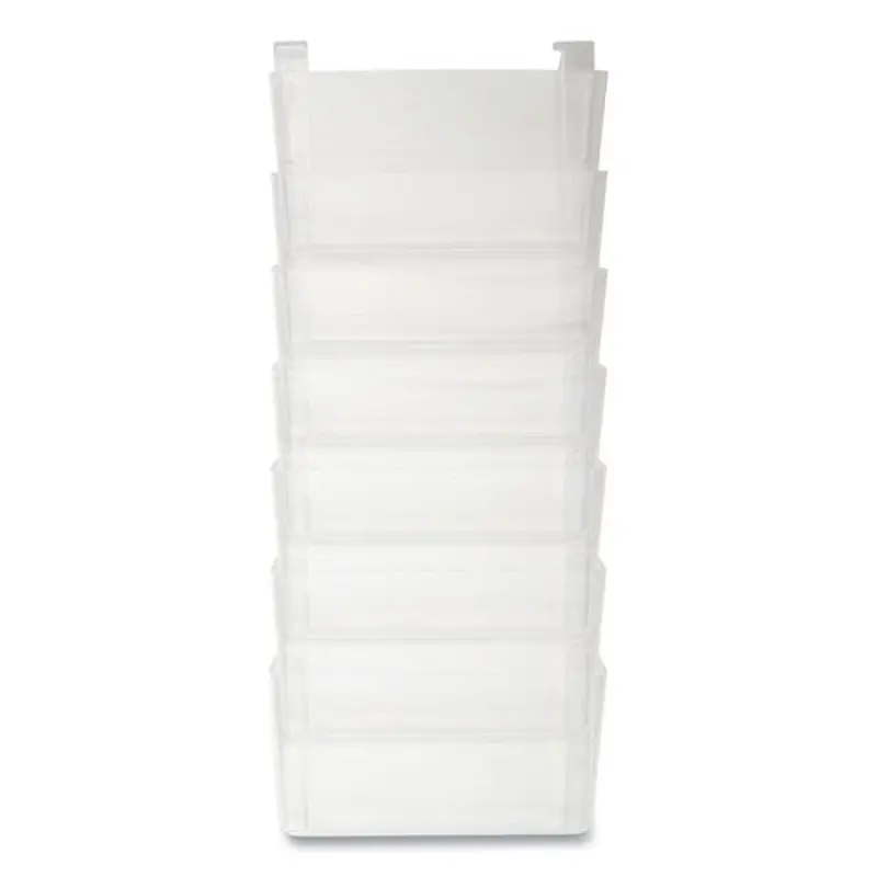 Unbreakable Plastic Wall File, 7 Sections, Letter Size, 13" X 3.81" X 30.78", Clear