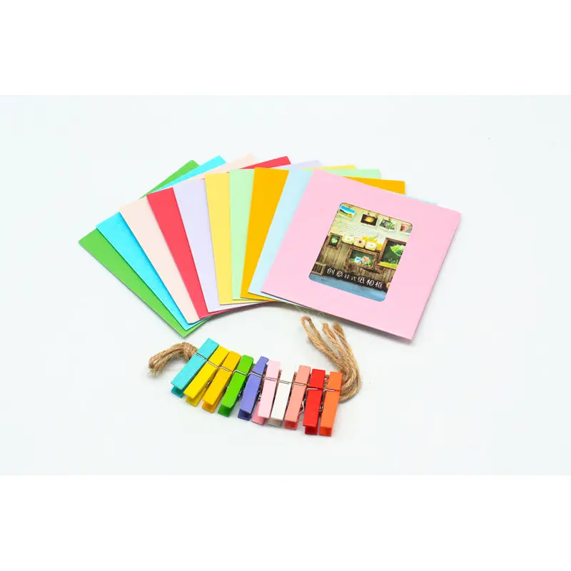 10pc Cardboard Photo Frame ColourAssorted