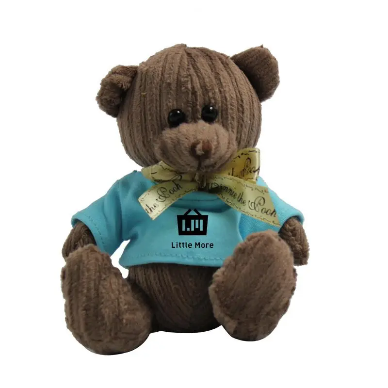 16cm Teddy Bear Plush Toy With Vertical Striped Fur500 