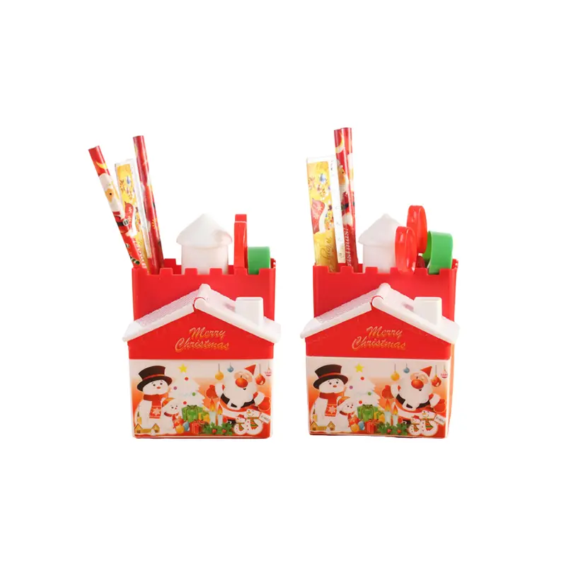 Christmas House Pen Holder Stationery SetAssorted