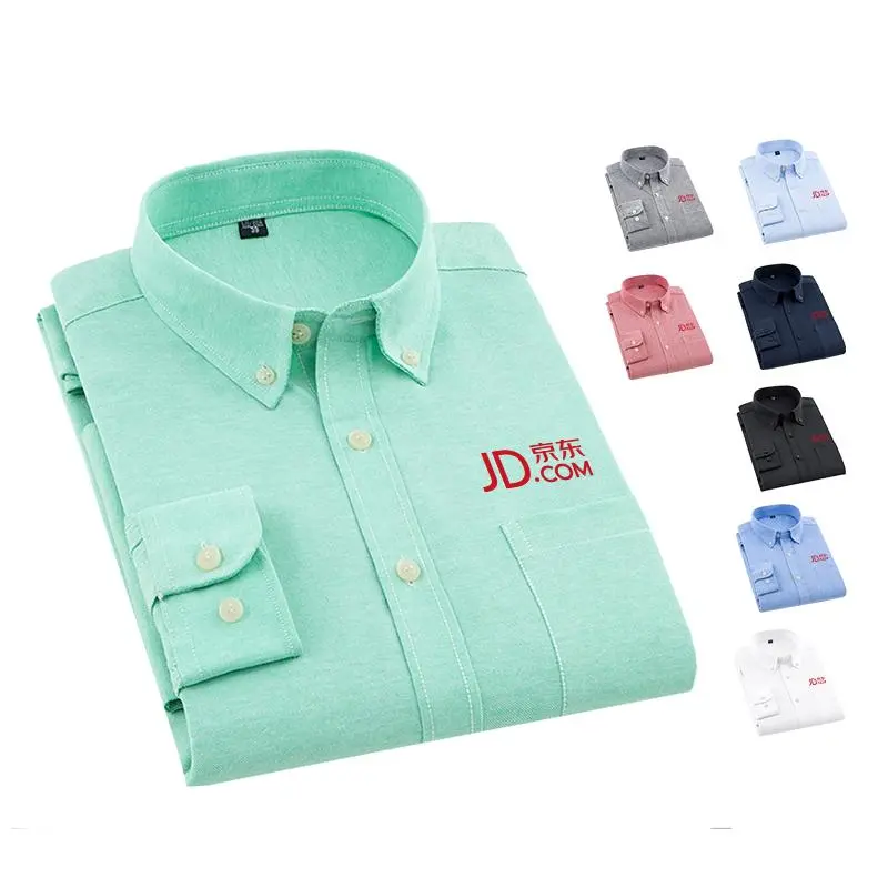 Collared Button-Up Long-Sleeved Shirt with Front Pocket500 