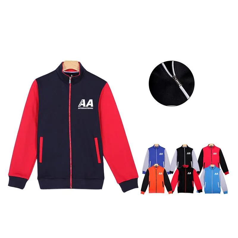 Dual-Coloured Zippered Long-Sleeved Jacket500 