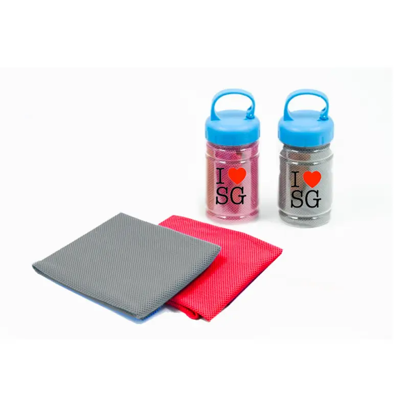 National Day Cooling Sports Towel in Plastic bottle with HookAssorted
