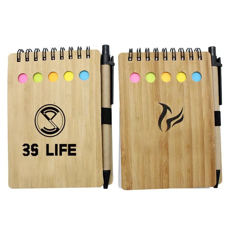 Notepad Set With Spiral-Bound Bamboo Cover1000 