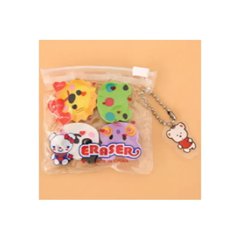 Novelty Cute Animals Mini 4 Piece Eraser SetAssorted