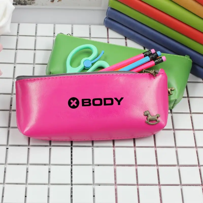 Pu Leather Pencil Case With Vintage Rocking Horse500 