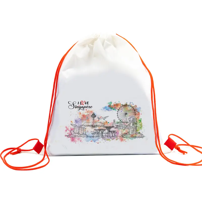 Singapore Theme Drawstring Nylon Sports Bag (CCA Bag)