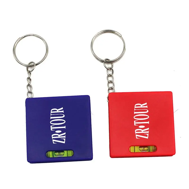 Square Keychain With Spirit Level And Retractable Tape Measure3000 