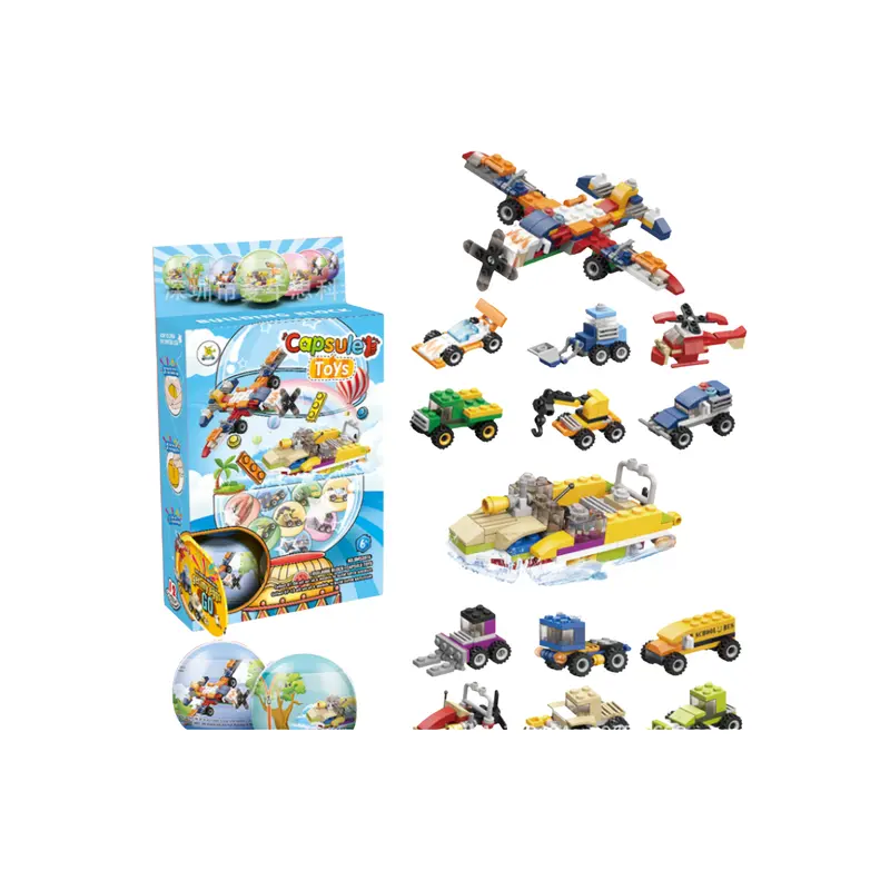 Transport Themed Building Block Capsule Toys