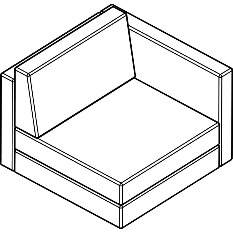 Arold Cube 300 Left-Side Armchair [SKU - AROCU303TP07]EA