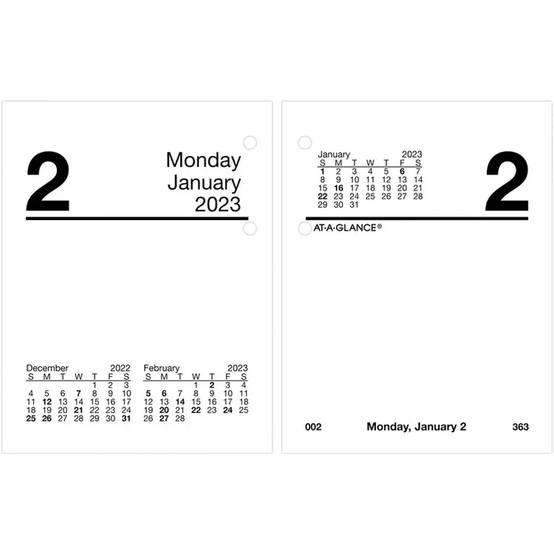 At-A-Glance Compact Daily Desk Calendar Refill with Tabs [SKU - AAGE91950]EA