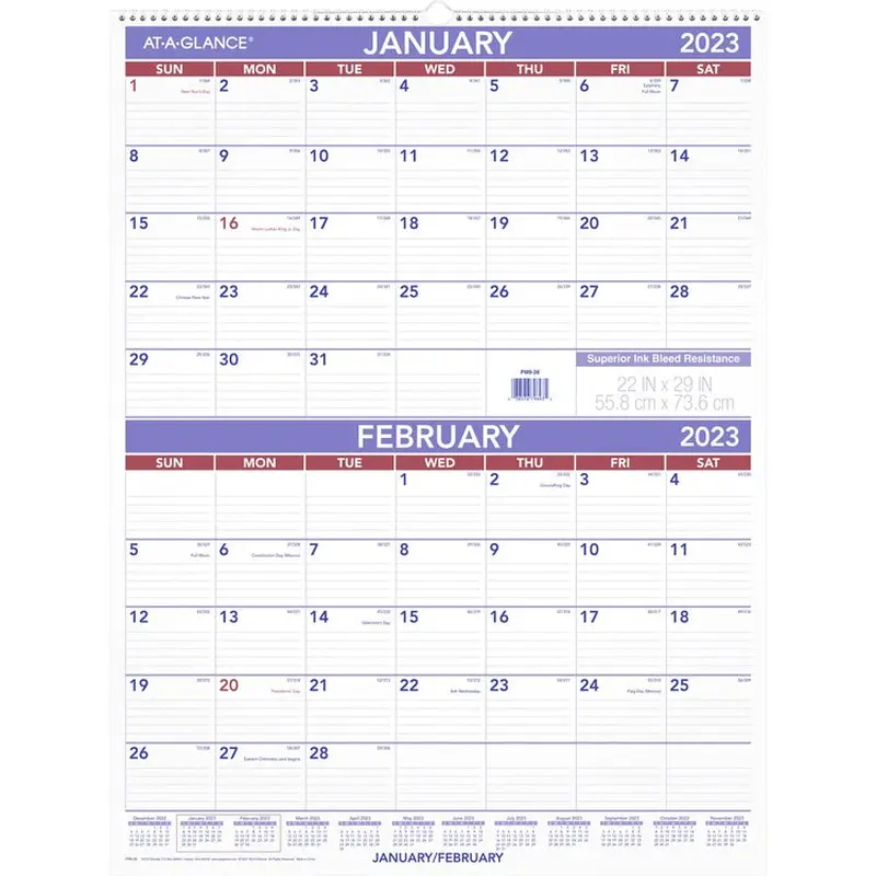At-A-Glance Two-Month Wall Calendar [SKU - AAGPM928]EA