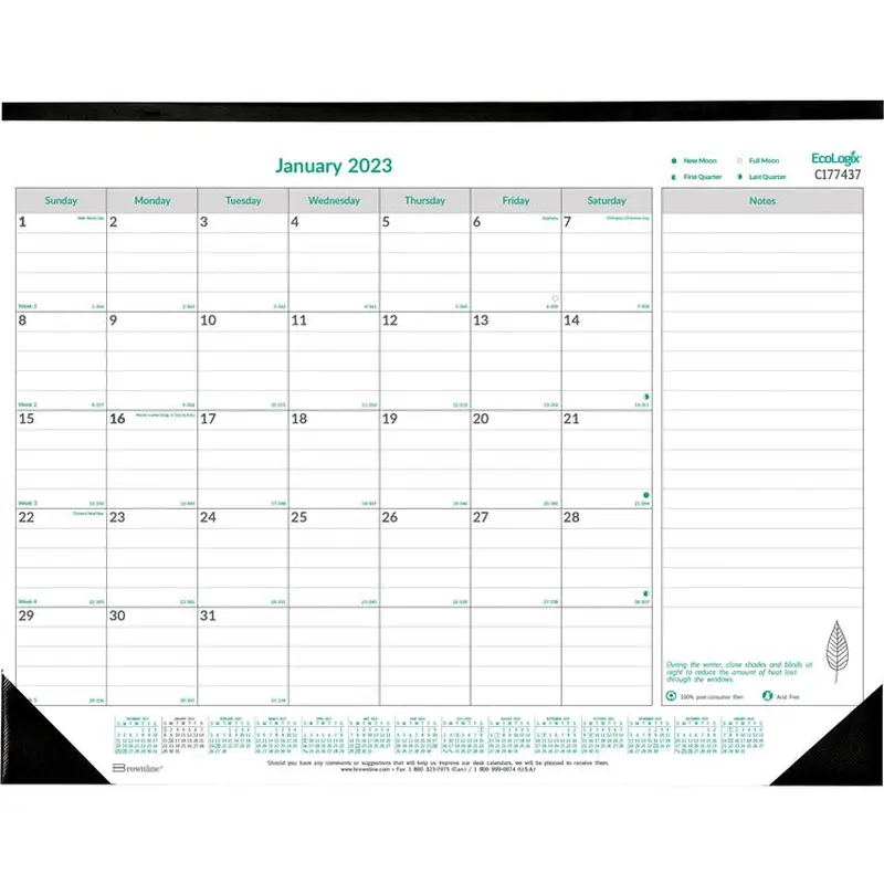 Brownline Ecologix Monthly Desk Pad [SKU - REDC177437]EA