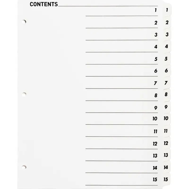 Business Source Table of Content Quick Index Dividers [SKU - BSN05857]ST