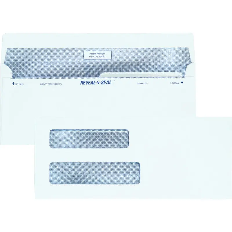 Quality Park Reveal-n-Seal Double Window Envelopes [SKU - QUA67539]BX