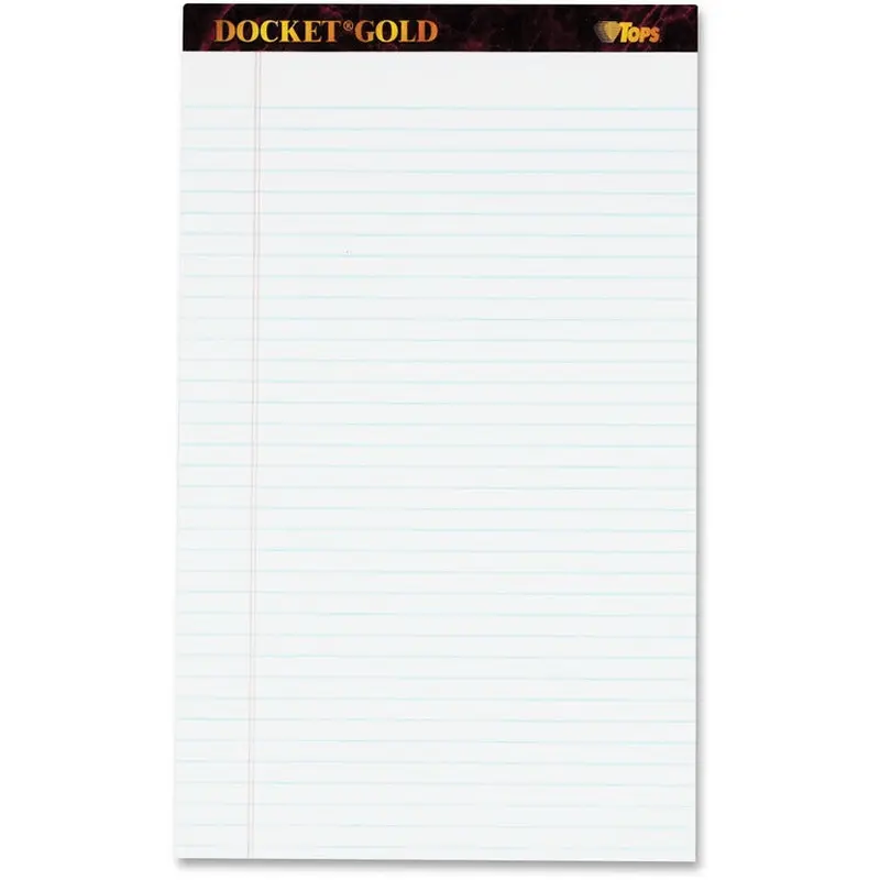 TOPS Docket Gold Legal Ruled White Legal Pads - Legal [SKU - TOP63990]PK