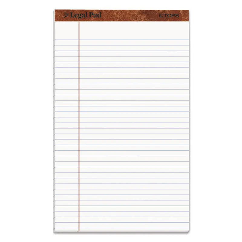 "The Legal Pad" Ruled Perforated Pads, Wide/Legal Rule, 50 White 8.5 x 14 Sheets, Dozen