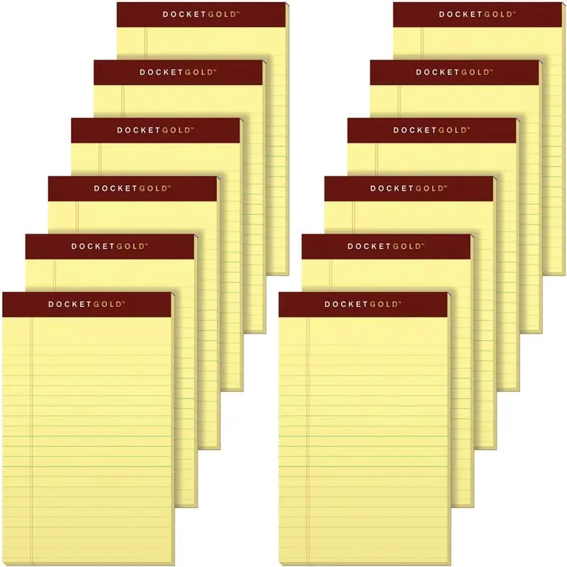 TOPS Docket Gold Jr. Legal Ruled Canary Legal Pads - Jr.Legal [SKU - TOP63900]PK