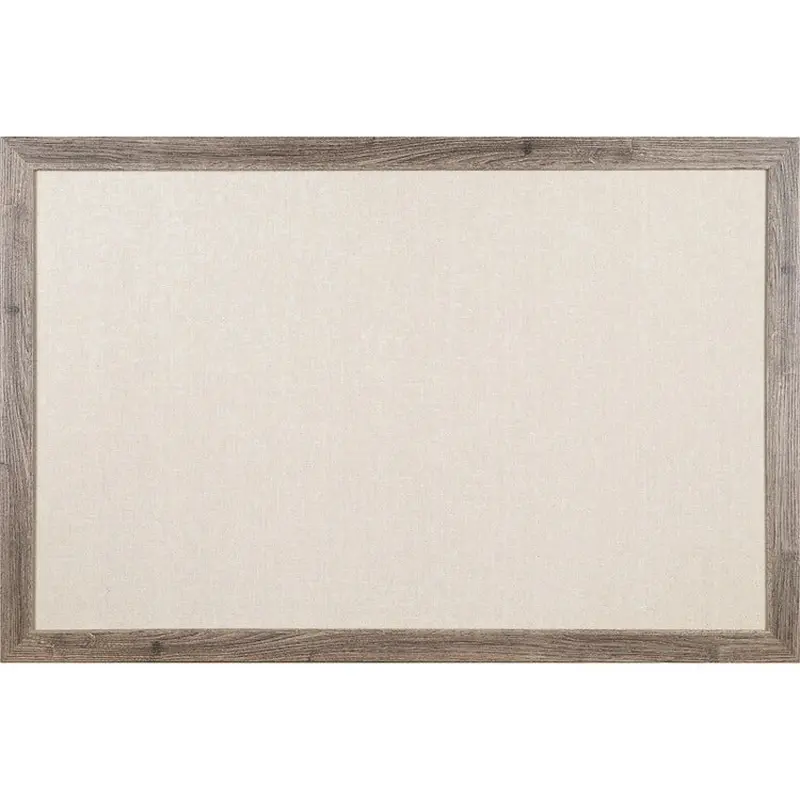 U Brands Linen Bulletin Board, 35" X 23" , Rustic Wood Frame [SKU - UBR4891U0001]EA