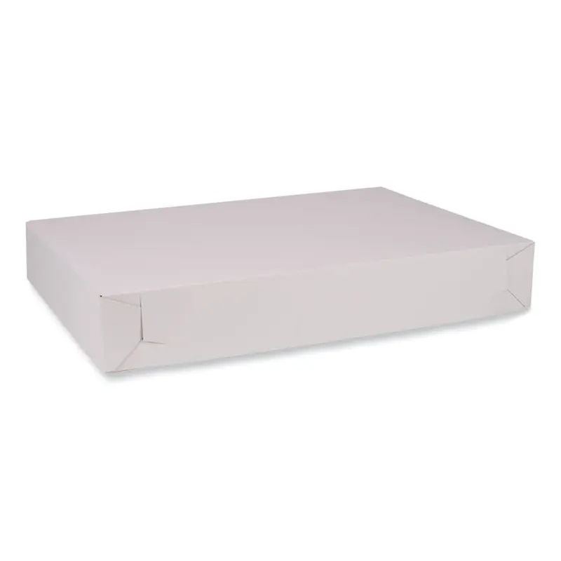 Bakery Boxes, Standard, 26 x 18.5 x 4, White, Paper, 50/Carton