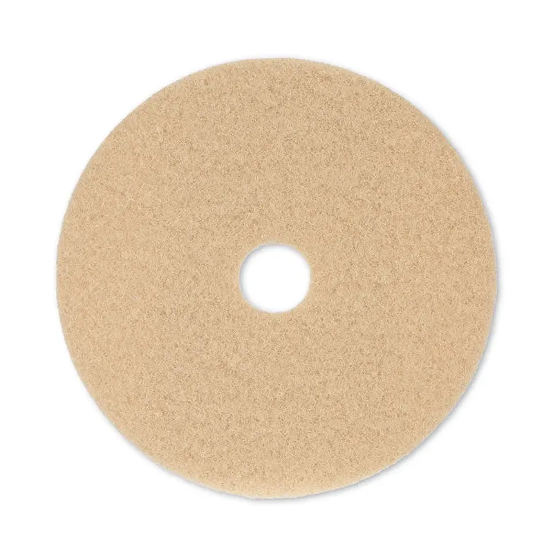 Burnishing Floor Pads, 20" Diameter, Tan, 5/Carton