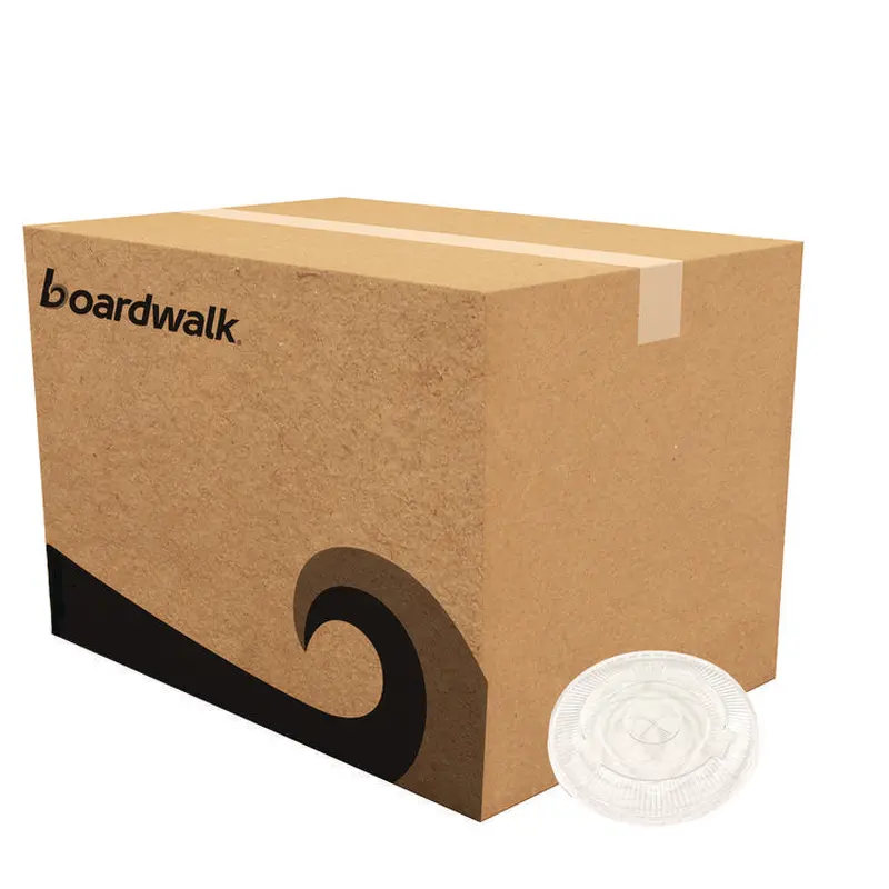Crystal-Clear Cold Cup Straw-Slot Lids, Fits 9 oz Squat/12 oz PET Cups, 1,000/Carton