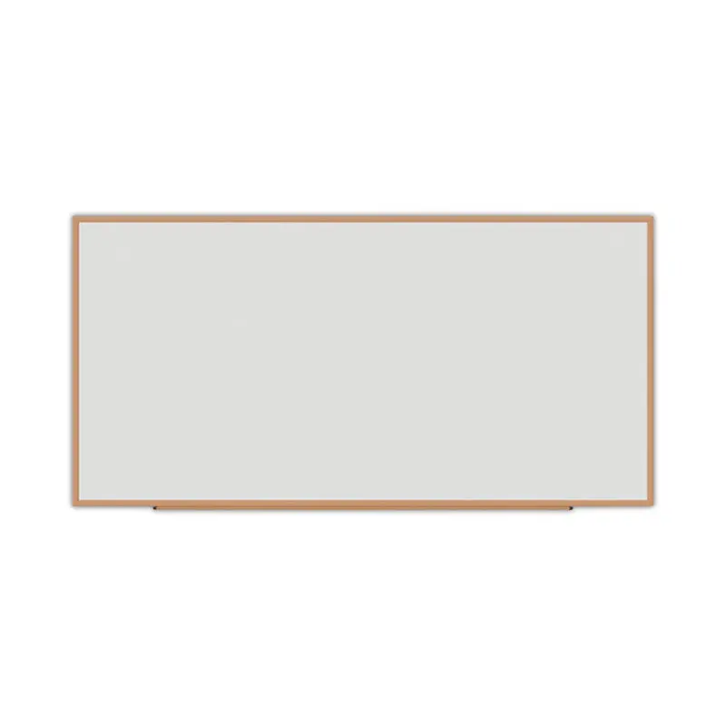 Deluxe Melamine Dry Erase Board, 96 x 48, Melamine White Surface, Oak Fiberboard Frame