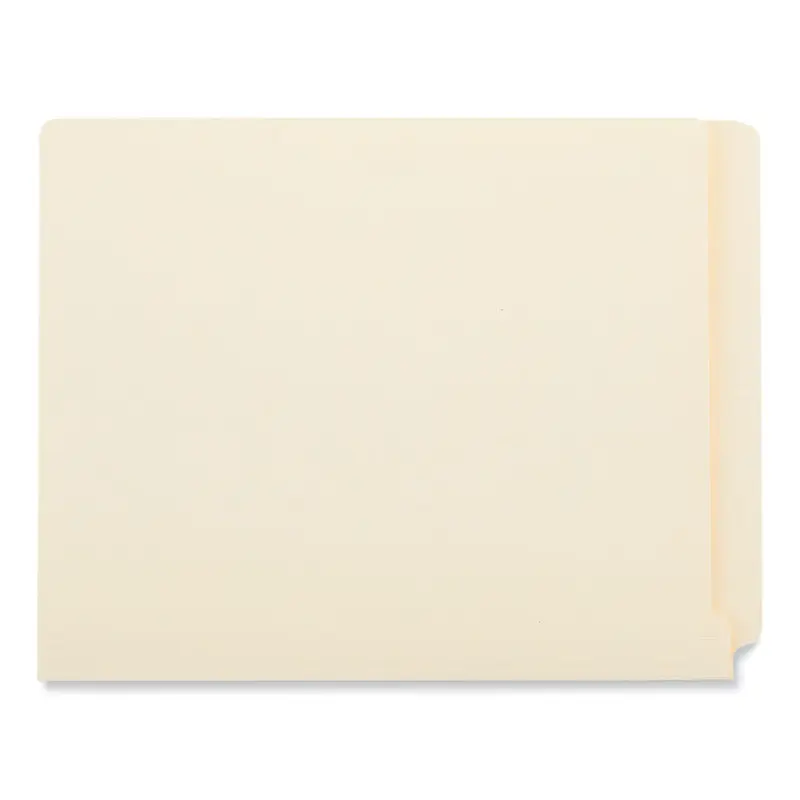 Deluxe Reinforced End Tab Folders, 9" High Front, Straight Tabs, Letter Size, 0.75" Expansion, Manila, 100/Box